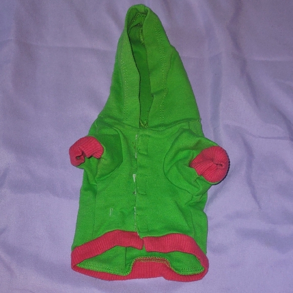 Green and Red Pet Hoodie with Candy Design - Picture 2 of 2